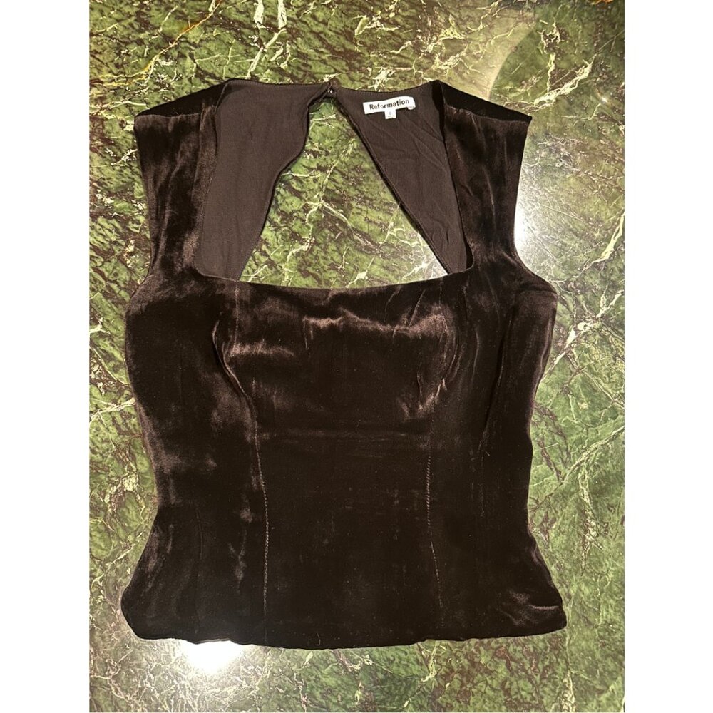Reformation Diandra Velvet top XS
